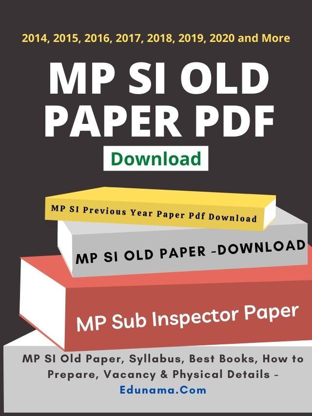 MP SI Old Paper Pdf Download